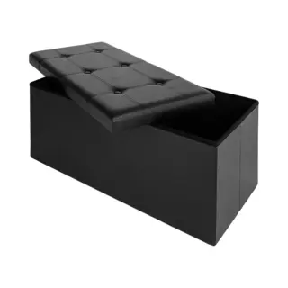 Casaria® Sitzbank Schwarz 80x40x40cm Mdf Faltbar