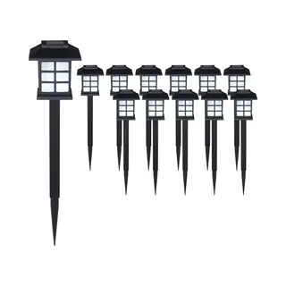 monzana® Led Solarleuchten 12er-Set Schwarz