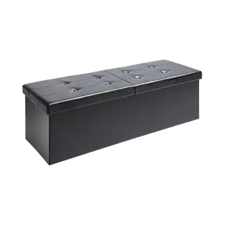 Casaria® Sitzbank Mit Stauraum Faltbar Schwarz 80x40x40cm Gepolstert Deckel Kunstleder Schlafzimmer Wohnzimmer Flur Sitztruhe Truhenbank Polsterbank
