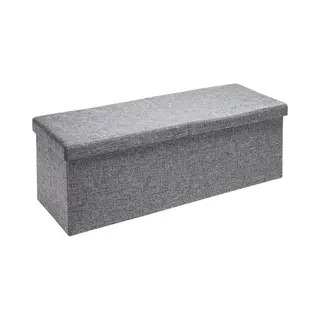 Casaria® Sitzbank Hellgrau 115x38x38cm Mit Klappdeckel