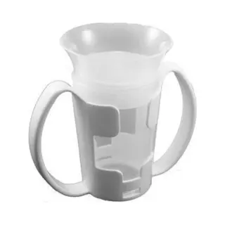 Hana© Beker Voor Slikstoornis , 200 Ml Wit-transparant, Incl. Houder Met 2 Handvatten