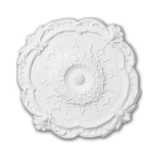 Profhome Decor - Ceiling Rose 156027 Profhome Ceiling Decoration Medallion Rosette Decorative Element Rococo Baroque Style White Ø 38.3 Cm