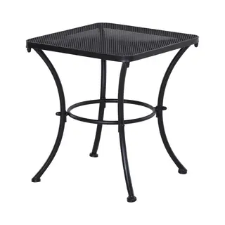 Outsunny Beistelltisch Gartentisch, Kaffeetisch (Couchtisch, 1-St., Beistelltisch), Metall, Schwarz, Terrasse, 45 X 45 X 50 Cm