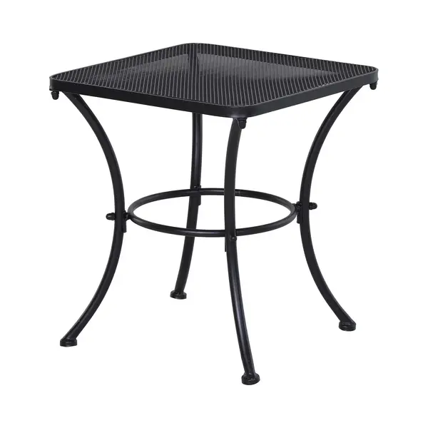 Outsunny Beistelltisch Gartentisch, Kaffeetisch (Couchtisch, 1-St., Beistelltisch), Metall, Schwarz, Terrasse, 45 X 45 X 50 Cm thumbnail