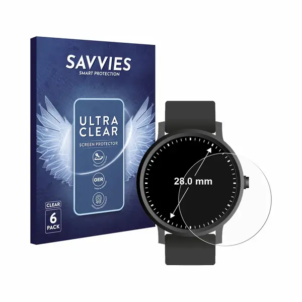 Savvies - Screenprotector Voor Horloges (Rond, ø, 28 Mm) - Folie Beschermfolie Transparant 6 Stuks thumbnail