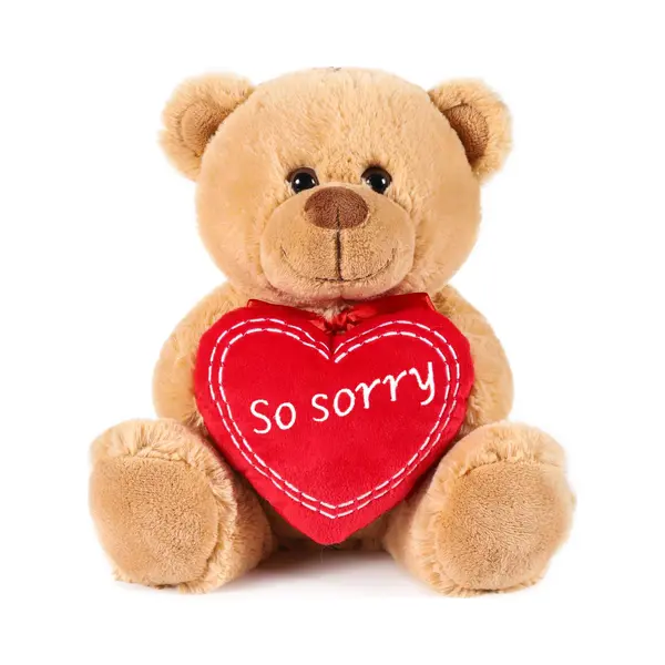 Brubaker Teddybär Mit Herz Rot - So Sorry - 25 Cm Teddy Plüschbär - Kuscheltier Geschenk Für Entschuldigungen - Schmusetier - Stofftier thumbnail