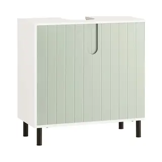 Under Sink Cabinet, white And Light Green, bzr139-gr - Sobuy