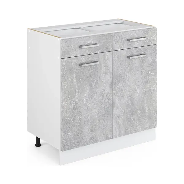 Vicco Küchenunterschrank R-Line, Beton, 80 Cm, Ap Marmor, Zur Freien Kombination Innerhalb Modularer Küchensysteme thumbnail