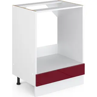 Vicco Herdumbauschrank R-Line, Rot Hochglanz/Weiß, 60 Cm Ohne Arbeitsplatte (1-St)