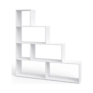 Vicco Staircase Shelf, White, 163 X 155 Cm, Can Be Used As A Room Divider With Open Step Compartments