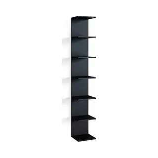 Vicco Wall Shelf Paolo, Black, 30 X 190 Cm, Can Be Mounted For Storing Books And Decorations