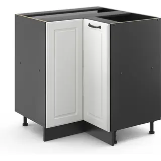 Vicco - Eckunterschrank R-line, Weiß Landhaus, 75.6 Cm Ohne Arbeitsplatte