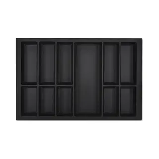 Vii Besteckeinsatz Besteckkasten Schwarz 800 Mm Mit Softtouch Oberfläche - Orga-box