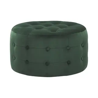 Beliani Tampa - Poef - Donkergroen - 55 Cm - Fluweel