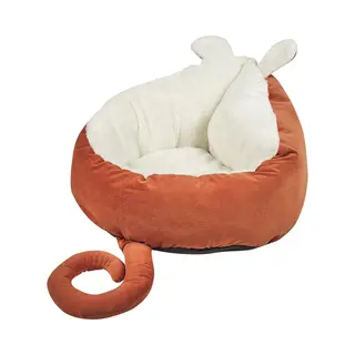 Beliani - Tierbett Orange Maus Form 50 X 45 Cm Aus Weichem Samtstoff Hundekissen Aus Polyester Für Hunde, Sowie Katzen Wohnzimmer Flur Schlafzimmer