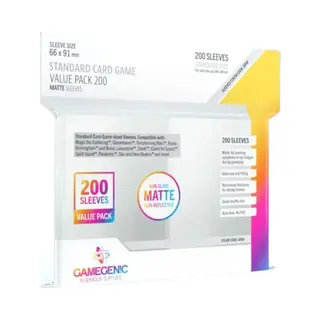 Gamegenic, Matte Standard Sleeve Value Pack 200, Sleeve Color Code, Gray