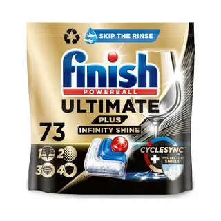 Finish Ultimate Plus Infinity Shine Vaatwastabletten - 73 Capsules - Kwartaalbox