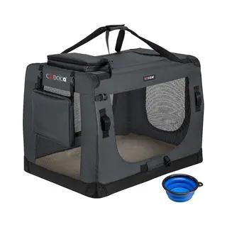 Cadoca® Hondentransportbox Antraciet Xl 82x58x58cm