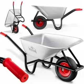 Gardebruk® Schubkarre Verzinkt 250kg Tragkraft 100L Luftreifen Ø40cm
