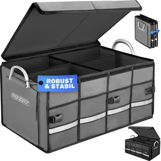 Monzana Faltbox (1 St), Kofferraumtasche Mit Deckel 65L Trennwände Wasserdicht Auto Organizer
