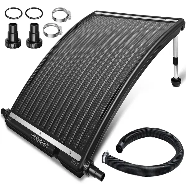 Monzana® Solar Collector 112x55x14cm 10000l/h Height Adjustable 32/38mm Connection Hdpe Uv-resistant Expandable Pool Heating Hot Water Swimming Pool thumbnail