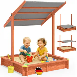 Spielwerk® Sand Pit With Lid Sami 120x120cm Uv Protection 50+