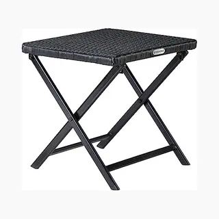 Casaria® Polyrotan Kruk Rome 3in1 Zwart