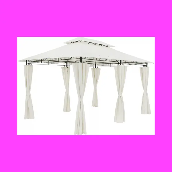 Casaria® Metal Gazebo Topas Cream 3x4m With Side Panels thumbnail
