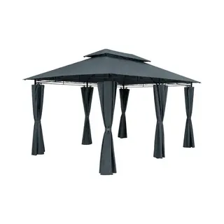 Casaria® Metal Gazebo Topas Anthracite 3x4m With Side Panels