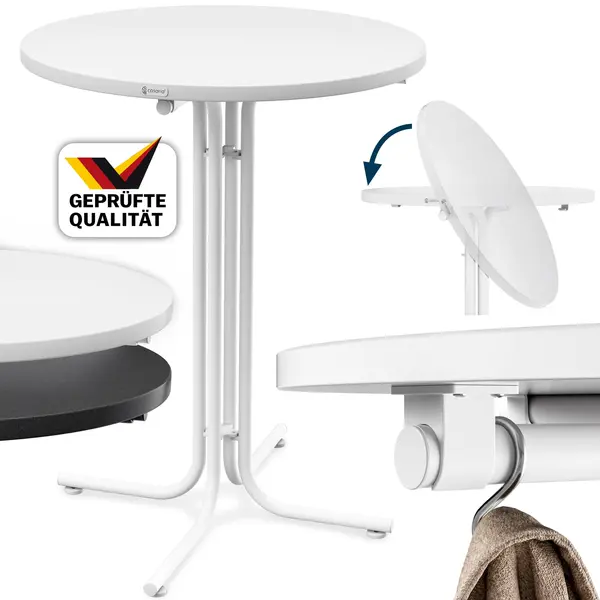 Casaria® Round Bar Table White 70x110cm Foldable thumbnail