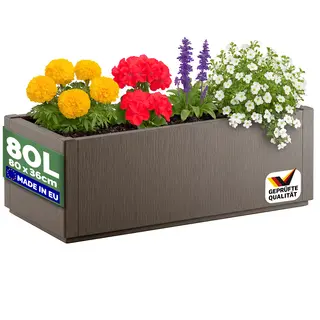 Casaria® Blumentopf Ethica Braun Kunststoff 80x36x36cm
