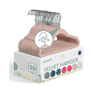 Laleni Fluwelen Kledinghangers Kinderen - Kleerhangers Peuter - Misty Rose - Set Van 50