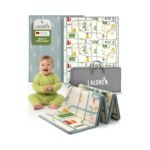 Laleni Speelmat Sindal - Waterdicht Speelkleed Baby - Met Tas - 150 X 180 X 1 Cm - Stadsprint thumbnail