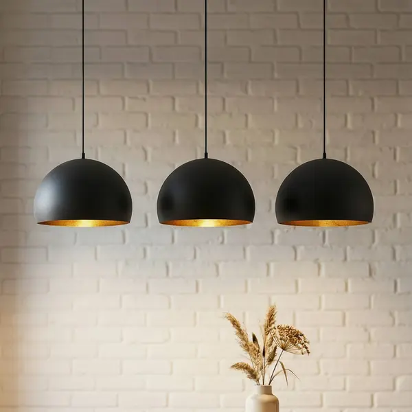 Lindby Ceiling Light Tarjei Dimmable (Modern) In Black Made Of Metal For E.g. Living Room & Dining (3 Light Sources, E27) From Pendant Lighting Lamp thumbnail