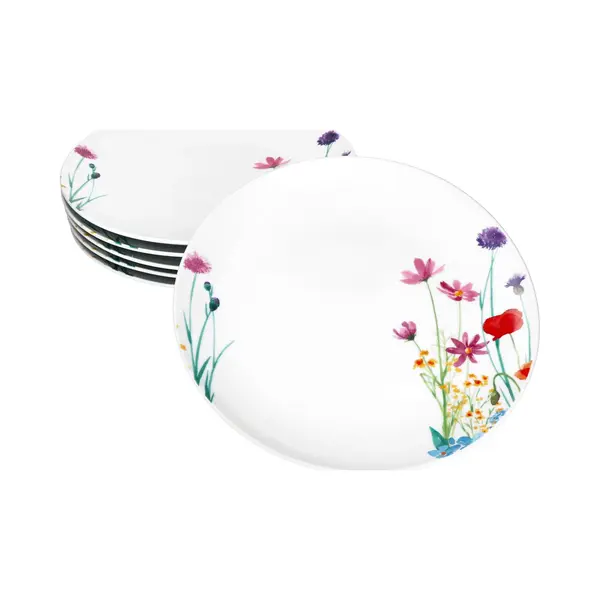 MamboCat Speiseteller 6x Marie Speiseteller 26, 7cm Porzellan Große Platte Essteller Blumen thumbnail