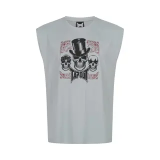 Tapout T-Shirt Skull Tank ärmelloses T-Shirt Normale Passform Grey/Black/Red-M