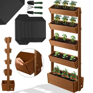 Kesser - Hochbeet Mit Etagen Premium Blumenkasten Blumentreppe Pflanztreppe - Gemüsebeet Kräuterbeet Pflanzkübel Frühbeet Blumenbeet Pflanzkasten