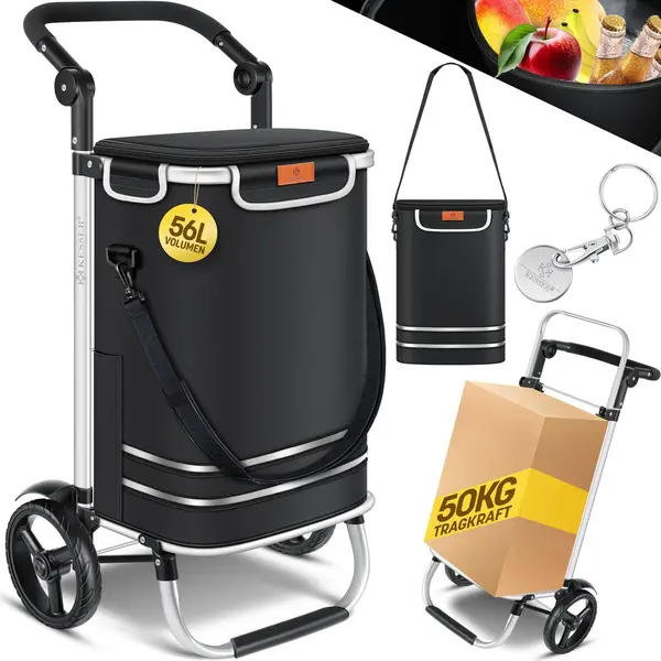 Kesser Einkaufstrolley, Klappbar Mit 56L Kapazität Und Belastbar Bis 50 Kg thumbnail