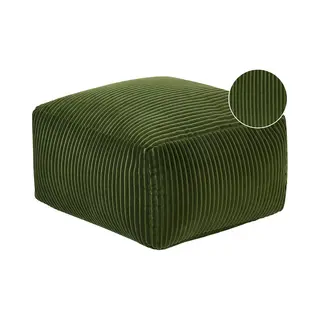 Beliani Mukki - Poef - Donkergroen - Corduroy