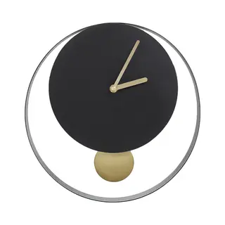 Beliani Magland - Wandklok - Zwart/Goud - Staal