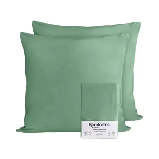 Komfortec Kissenbezug 100% Baumwolle, 150 G/m², (2 Stück), 40 X 40 Cm, Kissenhülle, Superweicher Premium Jersey Kopfkissenbezug