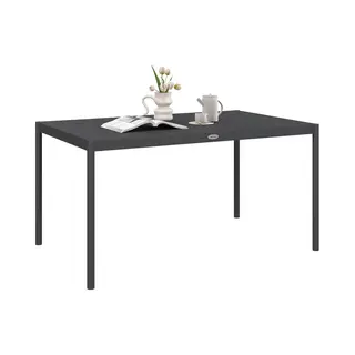 Outsunny Tuintafel - Aluminium - 145x90x74 Cm - Donkergrijs