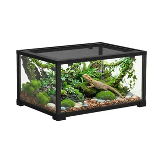 Pawhut Reptile Box-Glas, Kunststof-60L X 45B X 32H Cm-Zwart