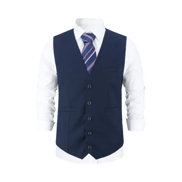 Allthemen Heren Effen Vest Voor Casual Draagcomfort Gilet- Slanke Pasvorm Vest - Xl thumbnail