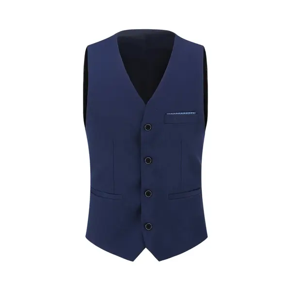 Allthemen Heren Slank Passend Vest Voor Pak - Zakelijk Casual Met V-hals Enkele Knopen - 3XL thumbnail