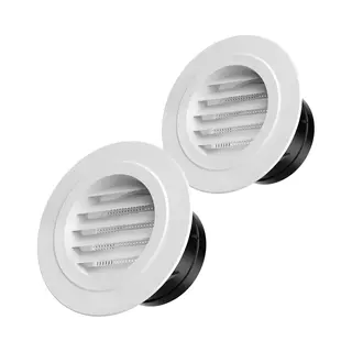 Cyslmuk 2-delig Ventilatierooster - Ventilatieventiel - Kroonlijst Afvoerventiel - Rond Luchtrooster - Rond Ventilatierooster - Lamellen - Inbouwscherm -