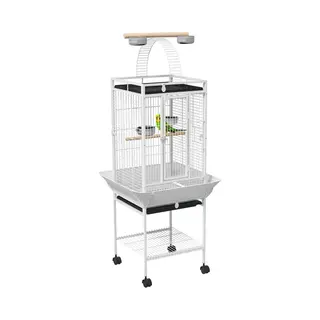 Pawhut Papegaaienkooi-Staal-62, 5L X 62, 5B X 156H Cm-Wit
