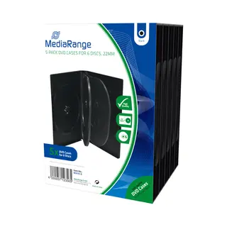 MediaRange BOX35-6 Cd-Hülle Dvd-Hülle 6 Disks Schwarz