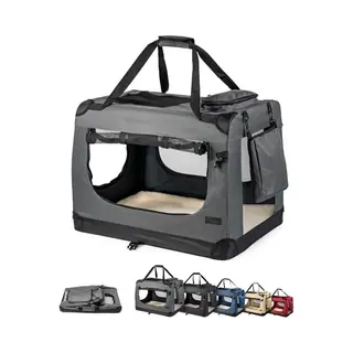 Lionto Opvouwbare Transportbox, Voor Honden, Auto, Tas, 70 X 52 X 50 Cm, Grijs, L