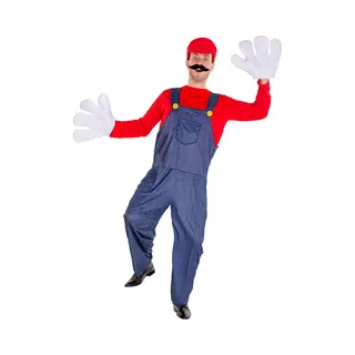 Tectake Dressforfun - Herenkostuum Super Loodgieter Mario Xl - Verkleedkleding Kostuum Halloween Verkleden Feestkleding Carnavalskleding Carnaval Feestkledij